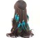 Gangel Turquoise Hippie Indian Headpiece with Peacock Feather Tassel Hemp Rope for Festival - Blue Feather Hairband Women's Hair Accessories