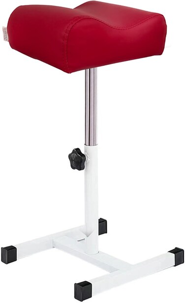 Pedicure Stand Stool Footrest Stand Adjustable Height Technician SPA Beauty Stand Stool with Non-Slip SPA Salon Home Equipment (Red)