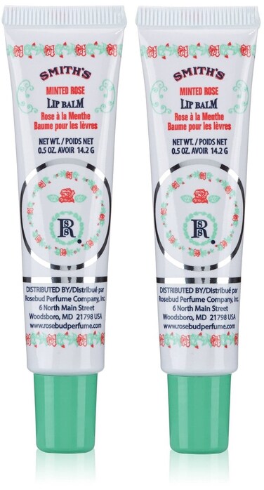 Smith's Rosebud Perfume Co. Minted Rose Lip Balm in a Tube,0.5 Ounce (Pack of 2)