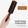 Round Boar Bristle Hair Brush with Wooden Handle Ideal for Styling Medium to Long Hair Thick, Fine, Curly, Or Straight Hair, Enhances Volume and Shine, Brown
