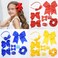 21 Pcs School Uniform Hair Accessories Grosgrain Ribbon Hair Bows Hair Clips Headband Hair Ties Ponytail Holders for Little Teen Girls Navy Blue