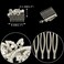 EVER FAITH Silver-Tone Austrian Crystal Wedding Floral Leaf Vine Hair Comb Set of 2 Clear