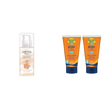 Hawaiian Tropic and Banana Boat Sunscreen Lotions SPF 30 Travel Size Twin Pack