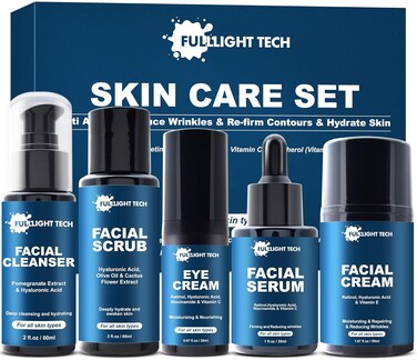 Skin Care for Men,Mens Hydrating Skin Care Kit for Tigten,Firm &amp; Hydrate Skin Facial Care Kit W/Retinol,Hyaluronic Acid,Men Christmas Brithday Fathers Valentines Gifts for Him Boyfriend Husband