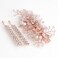 Wedding Hair Clips Set of 3 PCS - Floral Rhinestone Pearl Hair Accessories for Bridal Women (Rose Gold)
