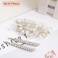 Wedding Hair Clips Set of 3 PCS - Floral Rhinestone Pearl Hair Accessories for Bridal Women (Silver)
