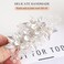 Wedding Hair Clips Set of 3 PCS - Floral Rhinestone Pearl Hair Accessories for Bridal Women (Silver)