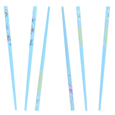 Set of 3 Wooden Assorted Hair Sticks Chopsticks For Women and Girls - Light Blue
