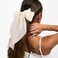 Velscrun Hair Bows for Women Girls 3Pcs White Silky Satin Large Hair Bow Black Coquette Bow Brown Big Bows Hair Clip Oversized Hair Ribbons Long Tail Hair Bow Hair Barrettes Hair Accessories Gifts