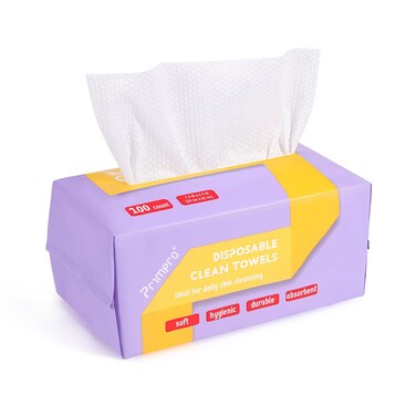 100 Count Disposable Face Towels for Bathroom Hand Washcloth Lint-Free Dry Wipes Biodegradable Facial Cleansing Towelettes Ultra Soft Makeup Remover Towels (100 Count 1 Pack)