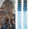 Sky Blue Fairy Hair Tinsel Kit Pack of 12 Pcs Clip in Hair Tinsel Kit 20 Inch Glitter Sky Blue Tinsel Hair Extensions Festival Gift Tinsel Fairy Hair Extension Party Dazzle Hair (12Pcs,Sky Blue#)