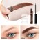 Tattoo Brow Peel Off Tint Gel with Eyebrow Stencils, Long Lasting Eyebrow Gel Tint, Transfer Proof and Smudge Proof Eyebrow Stain for Fuller &amp; Defined Brows Makeup, Dark Brown