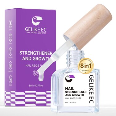 Nail Strengthener Protein for Damaged Nails: Gelike EC 8 in 1 Natural Nail Hardener Extra Strong and Growth - Long Lasting Nail Repair for Damaged Nails - Nail Growth Oil for Daily Work Home Salon