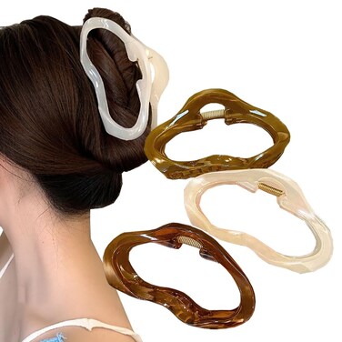 3 Pack Large Hair Claw Clips for Women Girls Fashion Cloud Shaped Jaw Hair Clips Strong Hold Hair Barrettes Non-Slip Hair Clips Hair Accessories (Colorful)