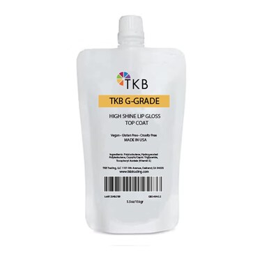 TKB High Shine Lip Gloss Top Coat (G-Grade)  Lip Oil, High Shine, Ready To Wear Clear Lip Gloss, DIY Lip Gloss, Mineral Oil Free 5.5oz (156g)