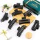 TOCESS 8 Pack Black Big Hair Claw Clips for Women Large Claw Clip for Thin Thick Curly Hair 90's Strong Hold 4.33 Inch Nonslip Matte Jumbo Hair Clips