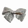 NYFASHION101 Toddlers' Girls' Smooth Grosgrain Ribbon Bow Alligator Clip, Sequin Silver