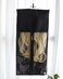 1 Pack Hair Extension Satin Storage Bag with Hanger Wig Holder Bundles Hairpieces Ponytail Wig Style Hair Travel Black Color