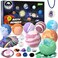 Galaxy Bath Bombs for Kids with Surprise Inside Space Toys, 8 Pack Planet Bath Bombs with Solar System Gemstones Organic Bubble Bath Fizzies Birthday Christmas Gifts for Boys Girls