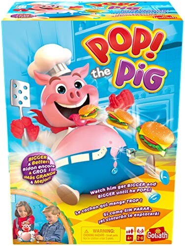 Goliath Pop The Pig Game &mdash; New and Improved &mdash; Belly-Busting Fun as You Feed Him Burgers and Watch His Belly Grow