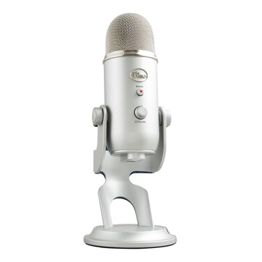 Logitech for Creators Blue Yeti USB Microphone for Gaming, Streaming, Podcasting, Twitch, YouTube, Discord, Recording for PC and Mac, 4 Polar Patterns, Studio Quality Sound, Plug &amp; Play-Silver