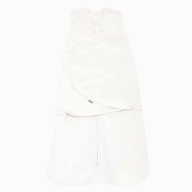 HALO Micro Fleece Sleepsack Swaddle, 3-Way Adjustable Wearable Blanket, TOG 3.0, Cream, Small, 3-6 Months