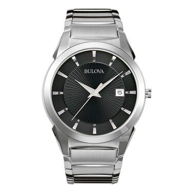 Bulova Men's 3-Hand Calendar Date Quartz Watch, Patterned Dial, 38mm, Style: 96B149