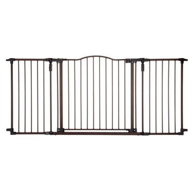 Toddleroo by North States 72&rdquo; wide Deluxe D&eacute;cor Baby Gate: Sturdy safety gate with one hand operation. Extra wide baby gate. Hardware Mount. Fits 38.3 - 72&rdquo; Wide. (30" Tall, Matte Bronze)