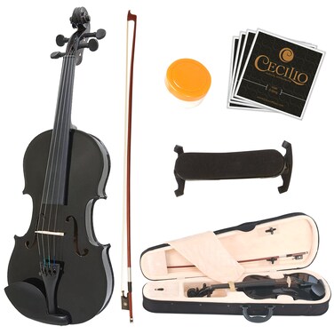 Mendini By Cecilio Violin For Beginners, Kids &amp; Adults - Beginner Kit For Student w/Hard Case, Rosin, Bow - Starter Violins, Wooden Stringed Musical Instruments, Children's Day Gift