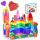 PicassoTiles Magnetic Tiles 60pcs Kids Toys Classroom Sensory Toy for Toddlers STEM Learning Building Blocks, Montessori Pretend Play Magnet Tile Construction Stacking Block Boys Girls Ages 3+ PT60