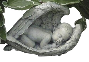 Joseph's Studio by Roman Inc, Sleeping Baby in Wings, Garden Collection, Religious Statue, Holy Family, Memorial, Angel, Patron Saint, Garden D&eacute;cor (7x14x8)