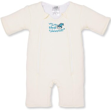 Baby Merlin's Magic Sleepsuit Transition Product - 6-9 Months Swaddle Transition Sleepsuit - Soft Cotton Material with Double Zipper for Easy Diaper Changes - Promotes Safe Sleep for Babies - Cream