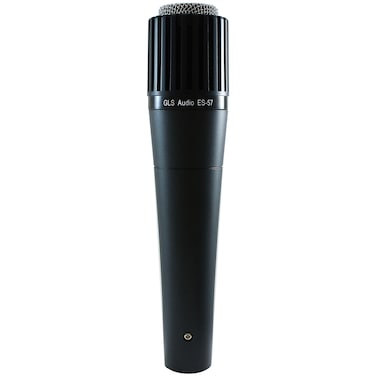 GLS Audio Instrument Microphone ES-57 &amp; Mic Clip - Professional Series ES57 Dynamic Cardioid Mike Unidirectional - For Instruments, Drums, Percussion, Vocals, and more