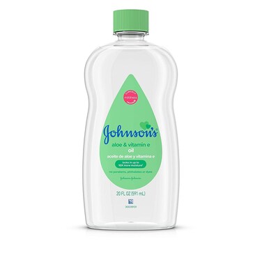 Johnson's Baby Oil, Aloe Vera and Vitamin E, 20 Ounce (Pack of 2)