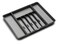 madesmart Expandable Silverware Tray, Adjustable Utensil Organizer for Drawers, Soft-Grip Lining, Non-Slip Base, Durable and Easy to Clean, Grey