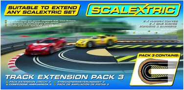 Scalextric C8512 Track Extension Pack - 2x Hairpin Curves 2 Side Swipes Borders Barriers, Large