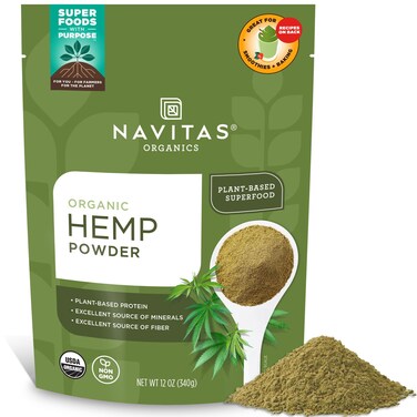 Navitas Organics Hemp Powder, 12 oz. Bag, 11 Servings &mdash; Organic, Non-GMO, Cold-Pressed, Gluten-Free