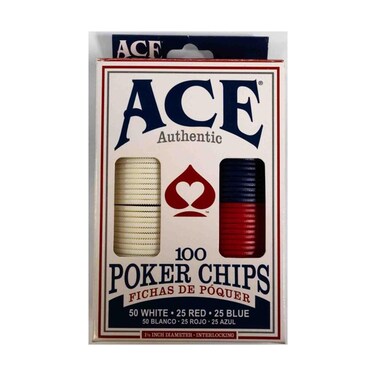 Cartamundi 1510 Ace Plastic Poker Chips 100 Count