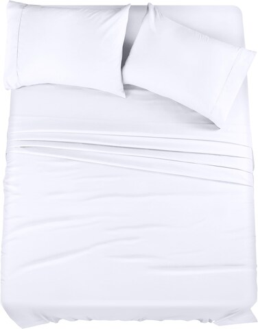 Utopia Bedding King Bed Sheets Set - 4 Piece Bedding - Brushed Microfiber - Shrinkage and Fade Resistant - Easy Care (King, White)