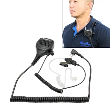 MaximalPower PTT Speaker Mic for Motorola CP200 CP200 XLS PR400 EP450 GTX GP300 P1225 CP185 HMN9030 2 Way Radio Walkie Talkies w/Coil Cord Earpiece
