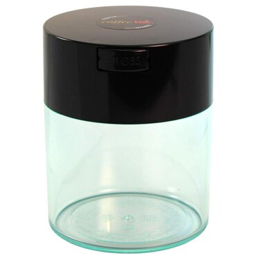 1/2 LB &ndash; Patented Airtight Container   Multi-use Vacuum Container Works as Smell Proof Containers for Ground Coffee and Coffee Bean Containers. Black Cap and Clear Body