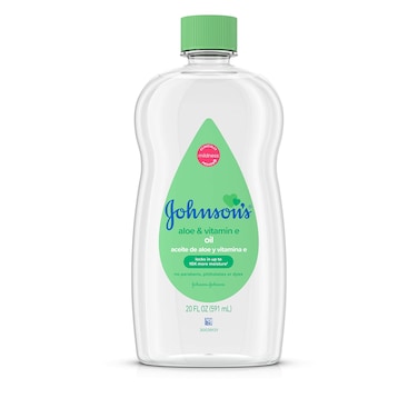Johnson's Baby Oil, Mineral Oil Enriched with Aloe Vera and Vitamin E, 20 fl. oz