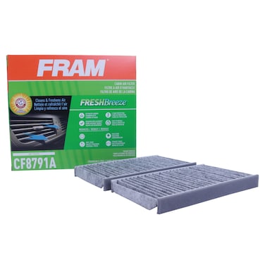 FRAM Fresh Breeze Cabin Air Filter Replacement for Car Passenger Compartment w/ Arm and Hammer Baking Soda, Easy Install, CF8791A for GM Truck Vehicles , white