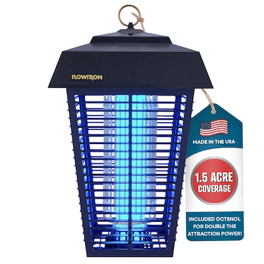 Flowtron Bug Zapper, 1-1/2 Acre of Outdoor Coverage with Powerful 80W Bulb &amp; 5600V Instant Killing Grid, Electric Insect, Fly &amp; Mosquito Zapper, Made in The USA