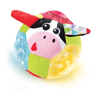 Yookidoo Baby Toys - Light Up Glow Plush Ball with Sounds - Lights N Music - Motion Activated Sensory Musical Stuffed Baby Toy Ball - Ages 3 Months +