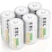 EBL Rechargeable C Batteries 5000mAh Ready2Charge C Size Battery with Storage Box, Pack of 6
