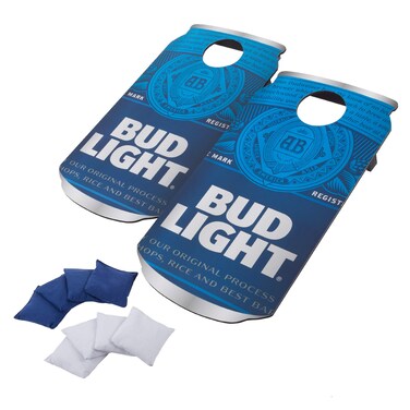 Bud Light Can Cornhole Set - Bean Bag Toss Game with 8 Bean Bags by Trademark Games