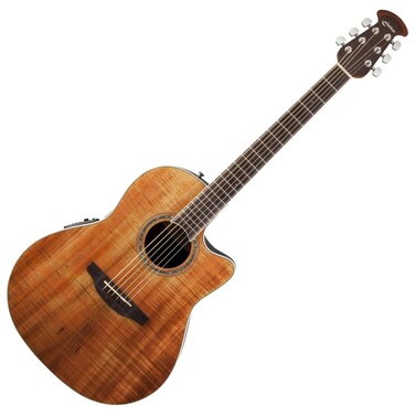 Ovation 6 String Acoustic-Electric Guitar, Right Handed, Figured Koa (CS24P-FKOA)
