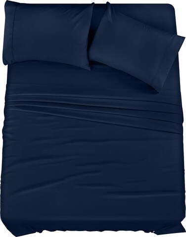 Utopia Bedding King Bed Sheets Set - 4 Piece Bedding - Brushed Microfiber - Shrinkage and Fade Resistant - Easy Care (King, Navy Blue)