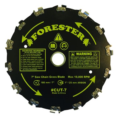 FORESTER Brush Cutter Blades - Trimmer Chainsaw Tooth Saw Blade - for Trimming Trees, Can Replace String Trimmer, Underbrush, and More - 14 Tooth 7" Brush Blade